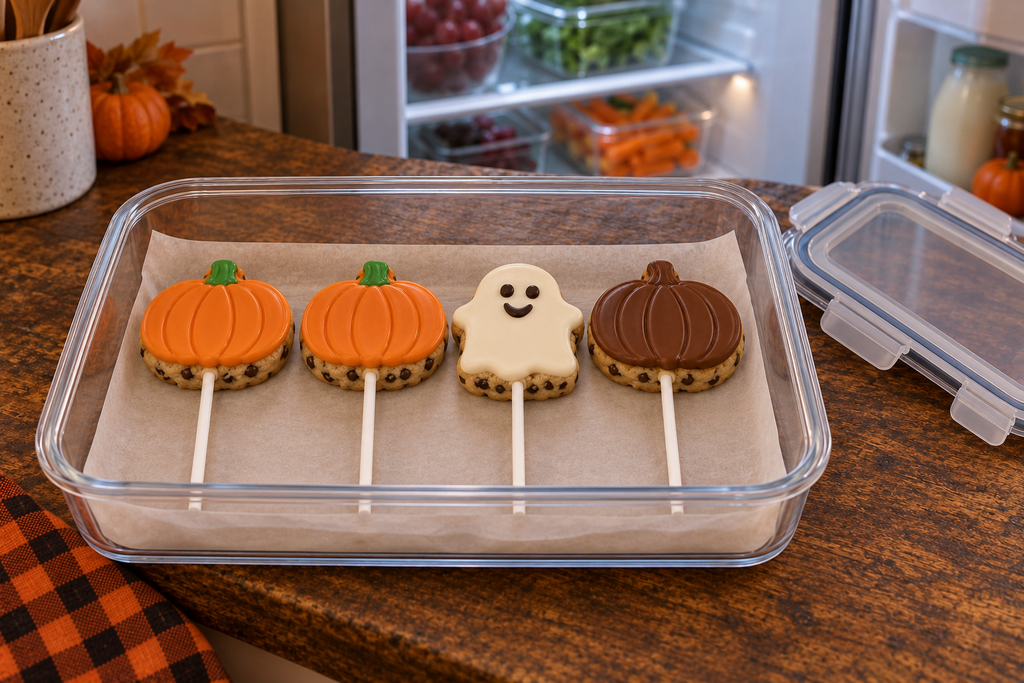 Neatly Arranged Halloween Cookie Dough Pops